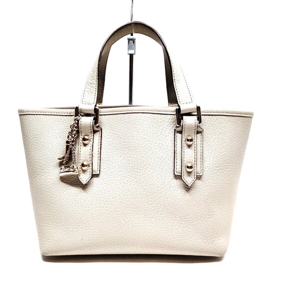 Gucci Cream Leather Handbag w/ Gold Charms- EUC - Picture 1 of 15